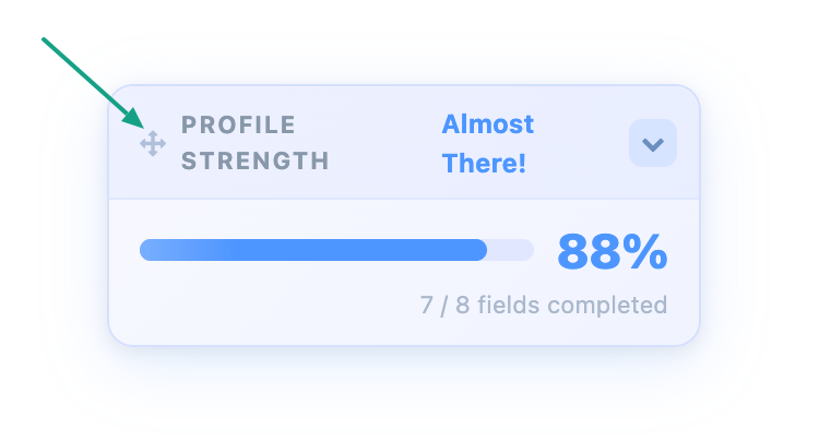 Dragging the widget to a new position